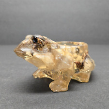 Vintage Clear Resin frog toad candle holder Sea Shell Figurine Trinket Box picture