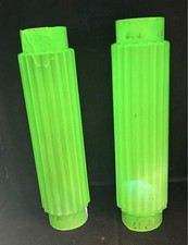 Art Deco Green Satin Uranium Glass Torpedo Skyscraper Bullet Boudoir Lamp Shades picture