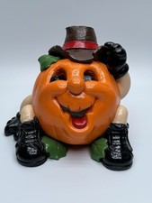 Vtg 1990 California Originals Ceramic Pumpkin Man- Custom Hand Painted - picture