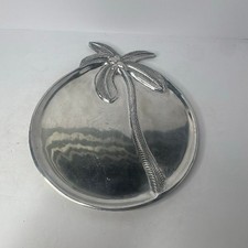 Olri Greggio Palmy Nights Silver Plate Decorative Tray Palm Tree - Used picture