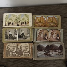 vintage lot 100 stereoviews, mixed views buildings, scenes, people, random cards picture