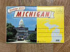 Greetings From Michigan Souvenir Postcard Booklet Multi-View Fold-Out Set picture