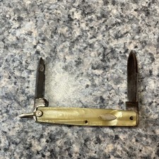 VTG Iroquois Cutlery Co 2 Blade Pen Knife Celluloid Handle Utica NY picture