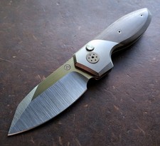 🌟ALLIANCE DESIGNS MINI SLIM PICKINS: OD GREEN MICARTA, SATIN BLADE, BRONZE HW picture