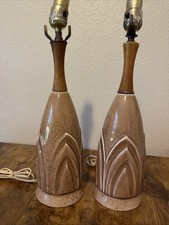 Vintage 1960's Mid Century Modern Glazed Ceramic Table Lamp Retro 1960's Nice picture