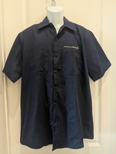 Vintage LOCKHEED MARTIN Mechanic Employee Red Kap SIZE L Button Down Shirt picture