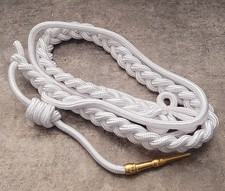 Shoulder Cord Citation With Brass Single Tip - Silver AIGUILLETTE picture
