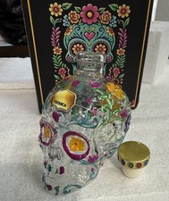 Hand-Painted Tequila Bottle in Mexican Skull Style for Bar Home Decor & 350ml picture