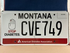 STOP DIABETES   AMERICAN DIABETES ASSOCIATION   MONTANA LICENSE PLATE picture