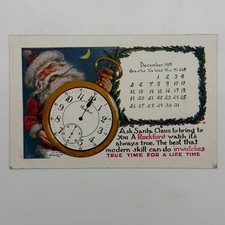 1909 Rockford Watch Santa Calendar Advertising Postcard R.F. Outcault Barre MA picture