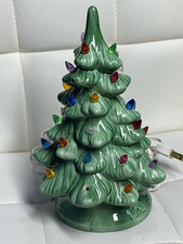 Vintage Ceramic Light-Up Christmas Tree with Colored Bulbs picture
