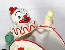 VTG 1957 YONA ORIGINAL Creepy Clown Playing Big Drum Ceramic Planter/Vase-WRC picture
