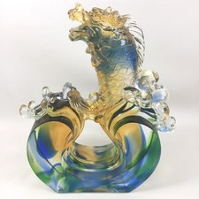 Liuli Crystal Glass Dragon Fish Ornament – Feng Shui Home Decor collectible picture