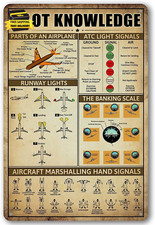 Retro Pilot Knowledge Metal Signs Vintage Airplane Decor for Home Aviation Art W picture