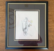 Original Sylvester & Tweety Drawing Signed Virgil Ross Warner Bros COA picture