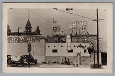 RPPC Gateway & Wall, China City Los Angeles CA California Real Photo Postcard picture