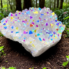 2025RARE Titanium Angel Aura Rainbow Cluster Geode Quartz Crystal Specimens picture