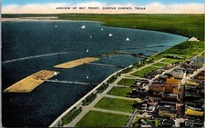Airview Of Bay Front Corpus Christi Texas Founded 1839 Vintage Postcard TP11-26 picture