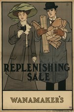 🛍️ Replenishing Sale Vintage Poster - Wanamaker's 1900s - 24x36” Premium Matte picture