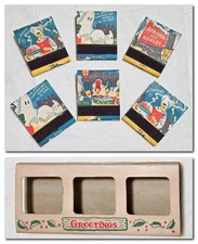1950's {RARE} DIAMOND MATCH -Scrooge / A Christmas Carol- 6 Unstruck MATCHBOOKs picture