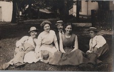 Racine WI Family Picinic Portrait Postcard c1910s Real Photo RPPC Posted picture