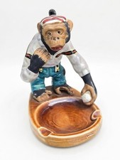 RARE Vintage 1950’s J.Fred Muggs Collectible Chimpanzee Monkey Porcelain Ashtray picture