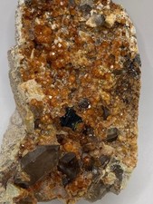 Fantastic Fanta Orange Garnet Cluster with Smoky Quartz Spessartine Garnet picture