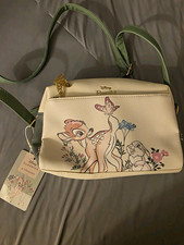 Primark Disney Bambi Small Crossbody Handbag Purse White/Green Floral Print picture