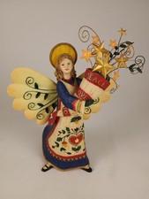 2002 Kathy Killip For Demdaco Folk Art Peace Love Joy Christmas Holiday Angel 9