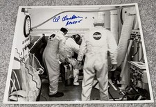 Al Worden hand signed Apollo 15 suit up NASA 8x10 vintage glossy picture