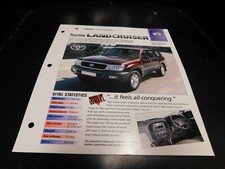 1998+ Toyota Land Cruiser Spec Sheet Brochure Photo Poster picture