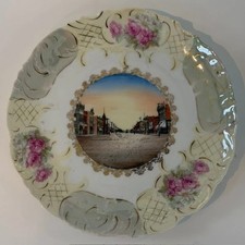 Early 1900s Souvenir China Plate Main Street Montrose Colorado Wheelock RARE picture