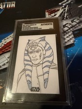 Topps 2022 Chrome Star Wars Mandalorian Beskar Ahsoka Sketch  SGC authenticated picture