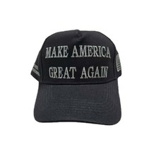 Dark MAGA Trump USA Flag Never Surrender Baseball Cap Hat Black picture