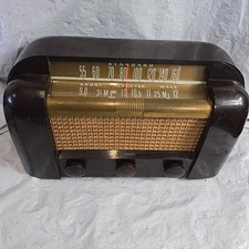 1946 RCA Victor 66X1 Bakelite Tabletop 6 Tube AM Radio Good Knobs Label Cloth picture