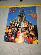 Vintage Walt Disney World Magic Kingdom Mickey & Friends Castle Poster 20x28 picture