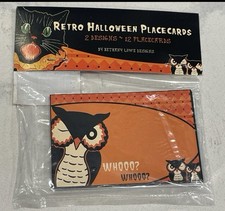 Retired Brand New Bethany Lowe Designs Retro Halloween Placecards Cat/Owl   picture