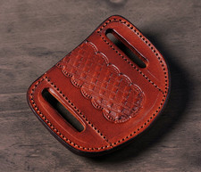 GENUINE LEATHER HAND CRAFTED BELT SHEATH FOR FOLDING BLADE KNIFE SURVIVAL EDC picture