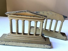 6 Column HL Judd Pair Antique Cast iron Bronze Parthenon Architecture Bookends picture