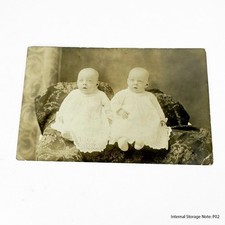 Chicago Real Photo Postcard RPPC Two Babies Twins Portrait Antique c1910s picture