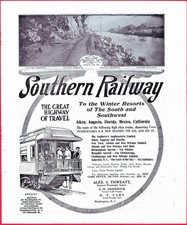1910 Southern Railway Large Print Ad Asheville NC Land of the Sky Train Caboose picture
