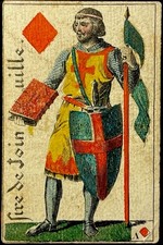 c1817 Medieval Historical Engraved Antique Playing Card Museum Quality Court picture