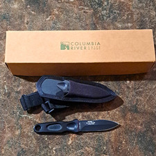 CRKT Sting Fixed Blade Knife, Drop Point Plain Edge Black Blade, Sheath picture