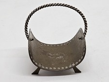 Antique MCM Mini Decorative Engraved Brass Basket 