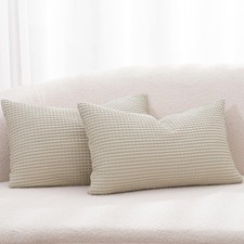 PHF 100% Cotton Waffle Weave Lumbar Pillow Cover 20