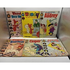 SILVER AGE Lot of 6 HARVEY COMICS CASPER/LITTLE AUDREY/WENDY WITCH - mid/reader picture