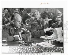 1960 Press Photo Generals Thomas Power & Bernard Schriever testify in Washington picture