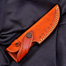 CUSTOM HAND MADE COW LEATHER SHEATH COVER FOR FIXED BLADE KNIFE 2723 picture