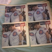 Chicago Cubs World Series Newspper 4 Original MINT Chicago Sun-Times  11/3/2016 picture