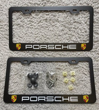 Por-sche Matte Black License Frames Car Aluminum Plate Frame Holder Front & Rear picture